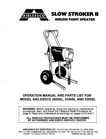 airlessco lp460 electric airless sprayer instructions