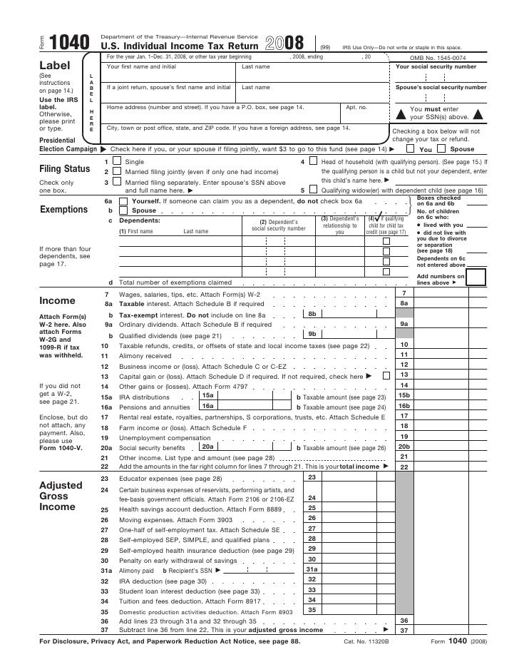 income tax form filling instructions