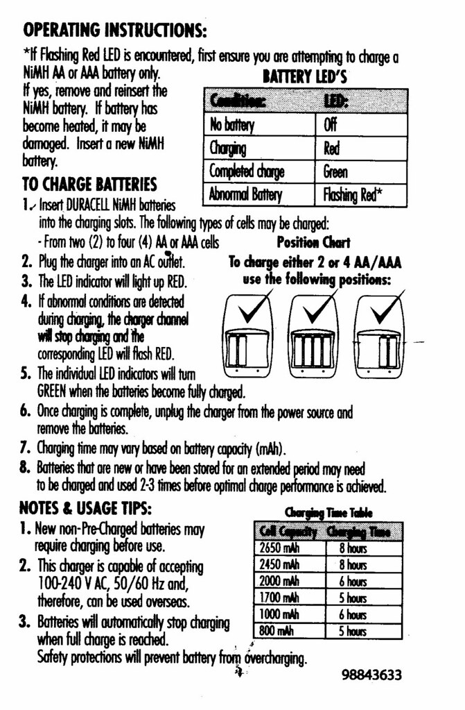 duracell cef14 charger instructions